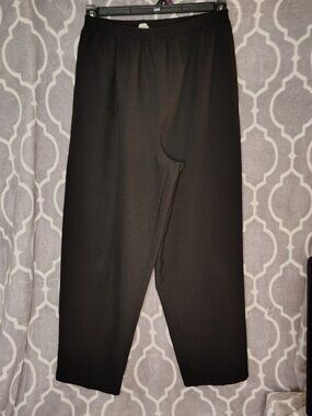 VTG Monterey Canyon Women's Pants Size 16P Petite Black Elastic Waist Pull-On